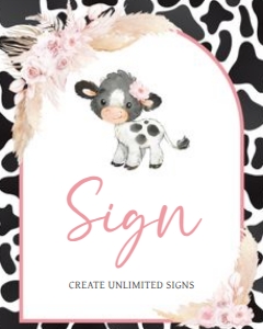 662 Girl Holy Cow Baby Shower Custom Sign: 662 Girl Holy Cow Baby Shower Mega Bundle