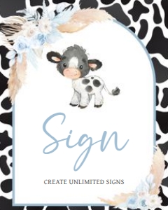 663 Boy Holy Cow Baby Shower Custom Sign: 663 Boy Holy Cow Baby Shower Mega Bundle