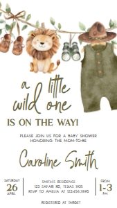 1059 Safari Clothes Baby Shower Invitation Mobile A: 1059 Safari Clothes Baby Shower Mega Bundle