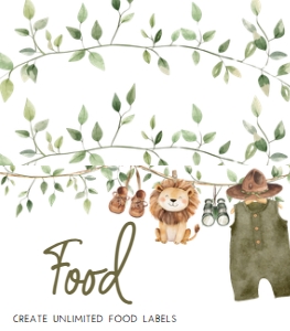 1059 Safari Clothes Baby Shower Food Label A: 1059 Safari Clothes Baby Shower Mega Bundle