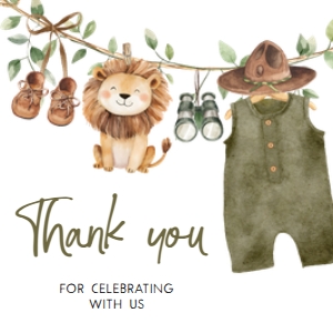 1059 Safari Clothes Baby Shower Square Favor Tag A: 1059 Safari Clothes Baby Shower Mega Bundle
