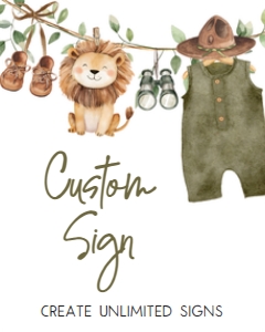 1059 Safari Clothes Baby Shower Custom Sign: 1059 Safari Clothes Baby Shower Mega Bundle