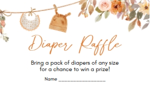 1107 Pumpkin Clothes Line Baby Shower Diaper Raffle A: 1107 Pumpkin Clothesline Baby Shower Invitation Set