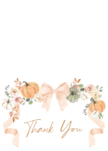 1110 Bow Pumpkin Baby Shower Thank You Card A: 1110 Bow Pumpkin Baby Shower Mega Bundle