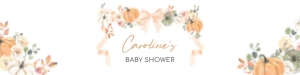 1110 Bow Pumpkin Baby Shower Bottle Label design preview
