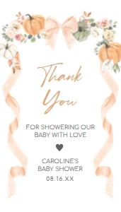 1110 Bow Pumpkin Baby Shower Favor Tag A: 1110 Bow Pumpkin Baby Shower Mega Bundle