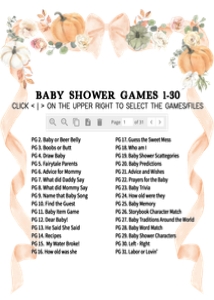 1110 Bow Pumpkin Baby Shower Games Bundle 2 A: 1110 Bow Pumpkin Baby Shower Mega Bundle