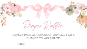 1110 Pink Bow Pumpkin Baby Shower Diaper Raffle B: 1110 Pink Bow Pumpkin Baby Shower Mega Bundle