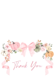 1110 Pink Bow Pumpkin Baby Shower Thank You Card B: 1110 Pink Bow Pumpkin Baby Shower Mega Bundle