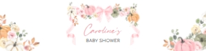 1110 Pink Bow Pumpkin Baby Shower Bottle Label B: 1110 Pink Bow Pumpkin Baby Shower Mega Bundle