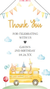 86BD School Bus Birthday Party Favor Tag with Line A: 86BD School Bus Birthday Party Favor Tag