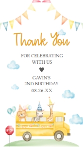 86BD School Bus Birthday Party Favor Tag design preview