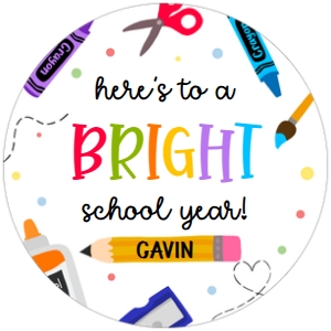 94SE Here's to a Bright School Year Seasonal Round Favor Tag A design preview