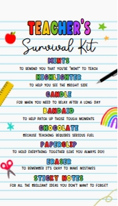 93SE Teacher's Survival Kit Favor Tag A design preview