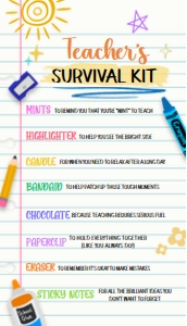 93SE Teacher's Survival Kit Favor Tag B design preview