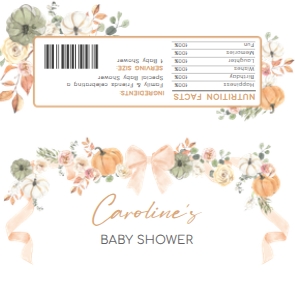 1110 Bow Pumpkin Baby Shower Candy Wrapper A: 1110 Bow Pumpkin Baby Shower Mega Bundle