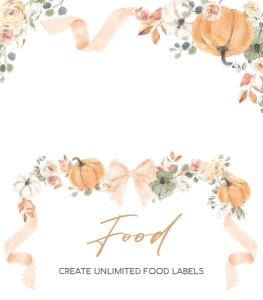 1110 Bow Pumpkin Baby Shower Food Label A: 1110 Bow Pumpkin Baby Shower Mega Bundle