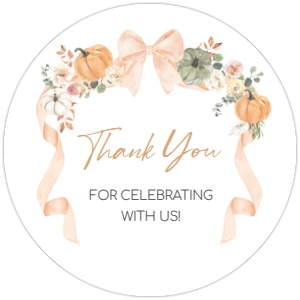 1110 Bow Pumpkin Baby Shower Round Favor Tags A: 1110 Bow Pumpkin Baby Shower Mega Bundle