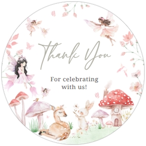 1011 Little Fairy Baby Shower Round Favor Tag A: 1011 Little Fairy Baby Shower Mega Bundle