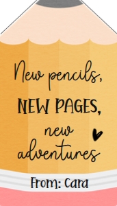 101SE Pencil First Day of School Seasonal Favor Tag with Line A: 101SE Pencil First Day of School Seasonal Favor Tag