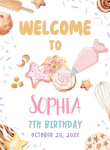 88BD Cookie Decorating Birthday Welcome Sign 11x15 A: 88BD Cookie Decorating Birthday Welcome Sign