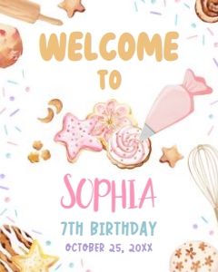 88BD Cookie Decorating Birthday Welcome Sign 16x20 A: 88BD Cookie Decorating Birthday Welcome Sign