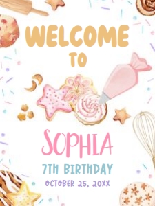 88BD Cookie Decorating Birthday Welcome Sign 18x24 A: 88BD Cookie Decorating Birthday Welcome Sign