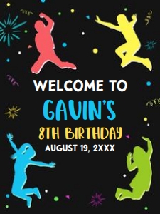 92BD Let's Jump Boy Birthday Party Welcome Sign 18x24 A: 92BD Let's Jump Boy Birthday Party Welcome Sign