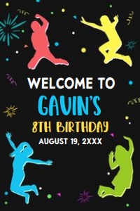 92BD Let's Jump Boy Birthday Party Welcome Sign 20x30 A: 92BD Let's Jump Boy Birthday Party Welcome Sign