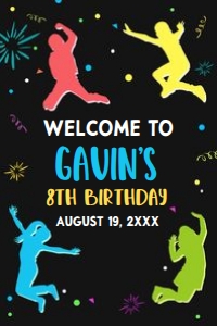 92BD Let's Jump Boy Birthday Party Welcome Sign 24x36 A: 92BD Let's Jump Boy Birthday Party Welcome Sign