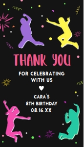 92BD Let's Jump Girl Birthday Party Favor Tag design preview