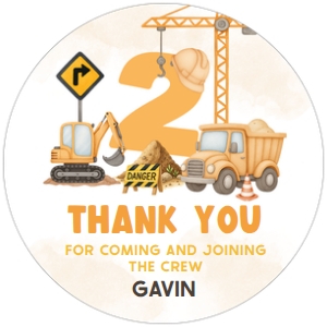 94BD Construction Birthday Round Favor Tag A: 94BD Construction Birthday Round Favor Tag