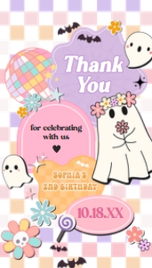 96BD Girl Retro Groovy Ghost Little Boo Birthday Party Favor Tag A: 96BD Girl Retro Groovy Ghost Little Boo Birthday Party Favor Tag
