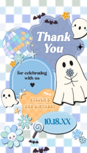 96BD Boy Retro Groovy Ghost Little Boo Birthday Party Favor Tag B: 96BD Boy Retro Groovy Ghost Little Boo Birthday Party Favor Tag