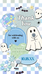 96BD Boy Retro Groovy Ghost Little Boo Birthday Party Favor Tag C: 96BD Boy Retro Groovy Ghost Little Boo Birthday Favor Tag