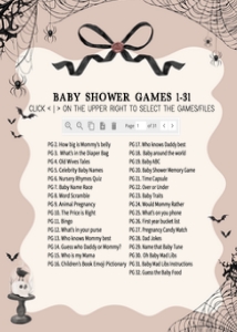 1121 Black Bow Halloween Girl A Little Boo Baby Shower Games Bundle 1 A: 1121 Black Bow Halloween Girl A Little Boo Baby Shower Mega Bundle