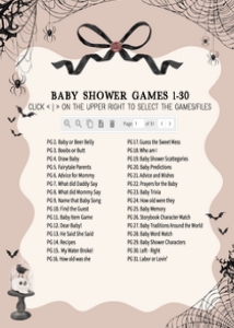 1121 Black Bow Halloween Girl A Little Boo Baby Shower Games Bundle 2 A: 1121 Black Bow Halloween Girl A Little Boo Baby Shower Mega Bundle