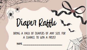 1121 Black Bow Halloween Girl A Little Boo Baby Shower Diaper Raffle A: 1121 Black Bow Halloween Girl A Little Boo Baby Shower Mega Bundle