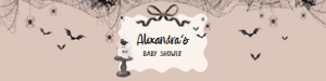 1121 Black Bow Halloween Girl A Little Boo Baby Shower Bottle Label design preview