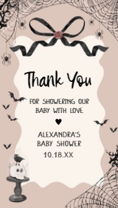 1121 Black Bow Halloween Girl A Little Boo Baby Shower Favor Tag with Line A: 1121 Black Bow Halloween Girl A Little Boo Baby Shower Mega Bundle