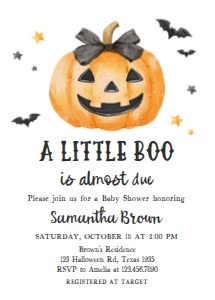 1125 Minimalist A Little Boo Baby Shower Invitation design preview