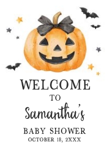 1125 Minimalist A Little Boo Baby Shower Welcome Sign design preview