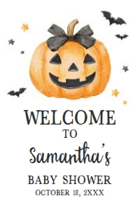 1125 Minimalist A Little Boo Baby Shower Welcome Sign 24x36 A: 1125 Minimalist A Little Boo Baby Shower Welcome Sign