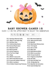 1125 Pink Minimalist A Little Boo Baby Shower Games design preview