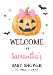 1125 Pink Minimalist A Little Boo Baby Shower Welcome Sign A1 B: 1125 Pink Minimalist A Little Boo Baby Shower Mega Bundle