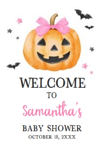 1125 Pink Minimalist A Little Boo Baby Shower Welcome Sign A2 B: 1125 Pink Minimalist A Little Boo Baby Shower Mega Bundle