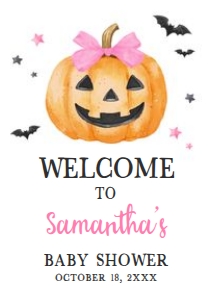 1125 Pink Minimalist A Little Boo Baby Shower Welcome Sign A4 B: 1125 Pink Minimalist A Little Boo Baby Shower Mega Bundle