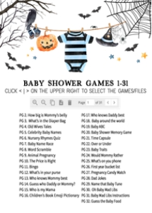 1127 Boy A Little Boo is Almost Due Baby Shower Games design preview