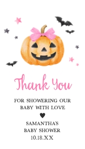1125 Pink Minimalist A Little Boo Baby Shower Favor Tag design preview