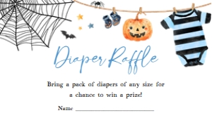 1127 Boy A Little Boo is Almost Due Baby Shower Diaper Raffle A: 1127 Boy A Little Boo is Almost Due Baby Shower Invitation Set